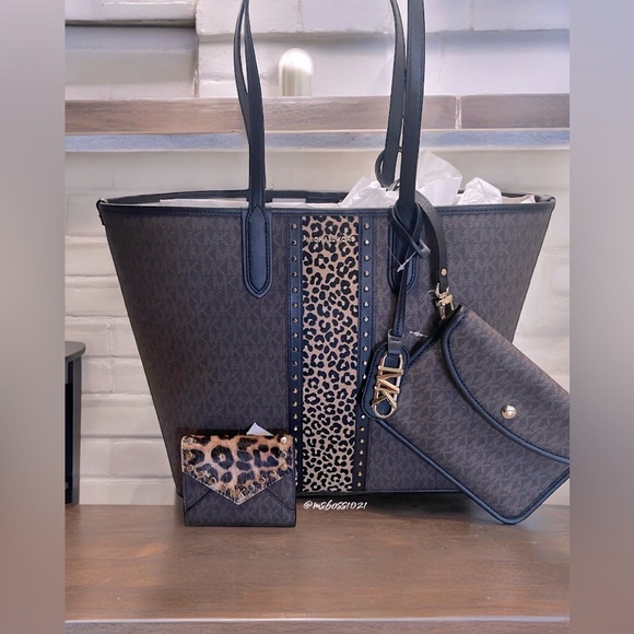 Michael Kors Eliza Large East West Open Tote W/Pouch + Matching Wallet NWT - Picture 2 of 14